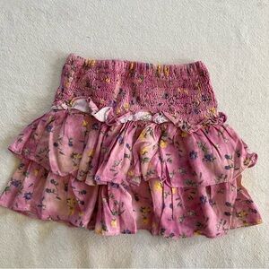 Zara Pink Floral Tiered Skirt